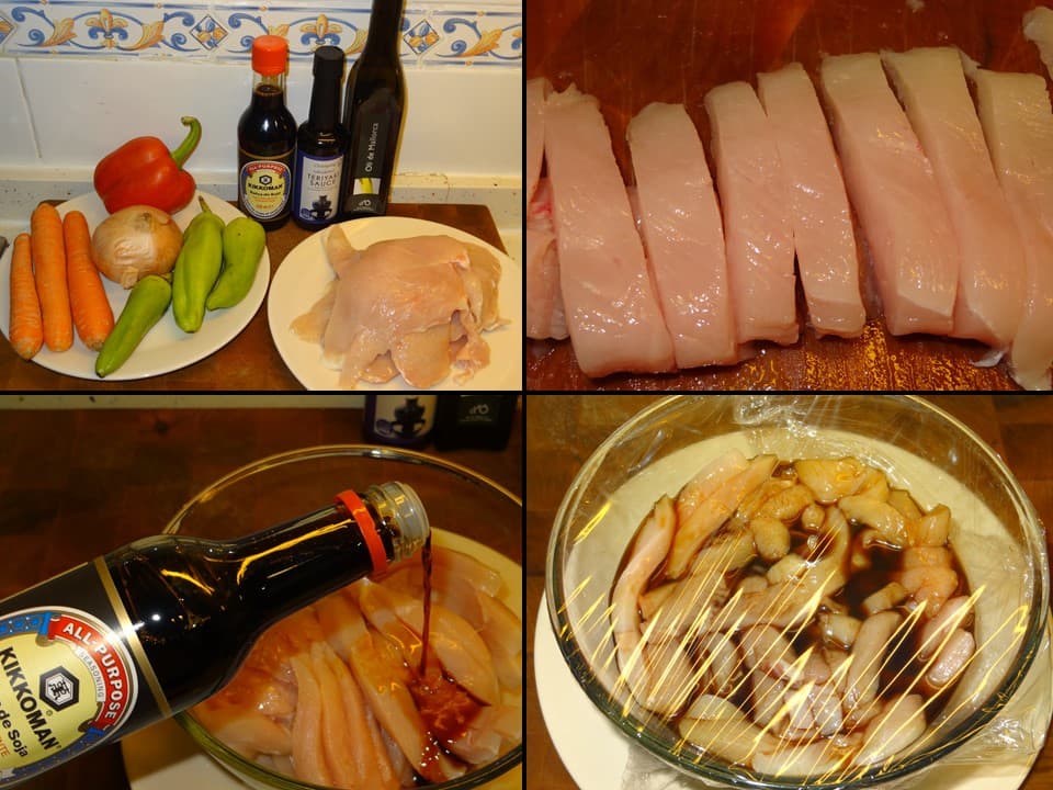 Pollo con salsa teriyaki
